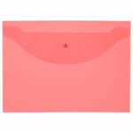 Набор папок на кнопке А4, 5 штук, размер 31*23 см, MC-Basir, папка-конверт полупрозрачная, красная, для документов и бумаг