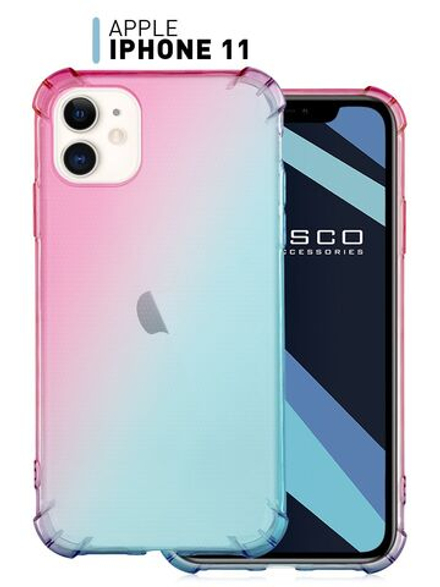 Чехол ROSCO для Apple iPhone 11 оптом (арт. IP11-HARD-TPU-PINK-BLUE)