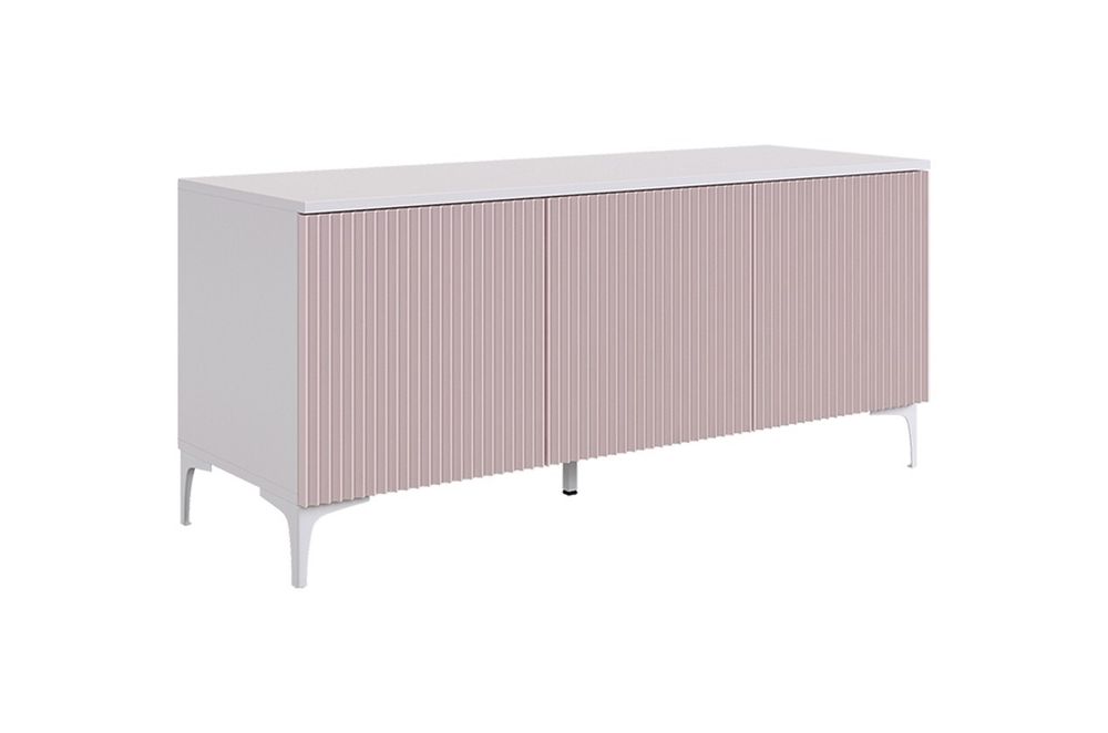 Тумба "Зефир" 115.01, (Белое дерево/пудра розовая (эмаль), 1200*424*536