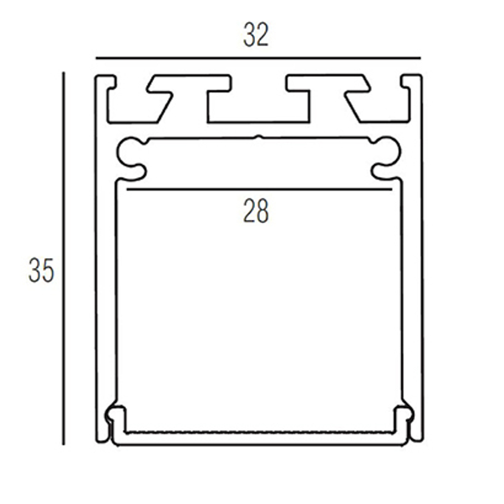 Подвесной/накладной алюминиевый профиль