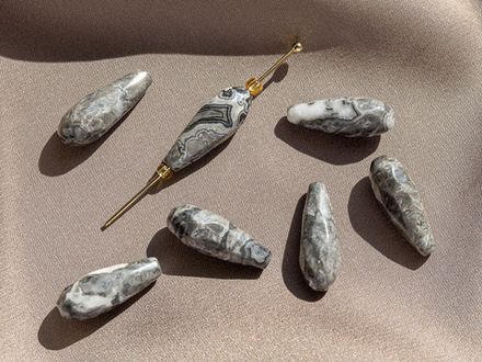 Бусины из яшмы 7,5х20,5мм (1шт) огранка