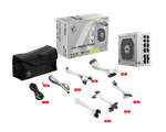 Блок питания MSI  850W, MAG A850GL PCIE5 WHITE, Full Modular, ATX, 80+ GOLD, >90%, Fan 120mm, Белый