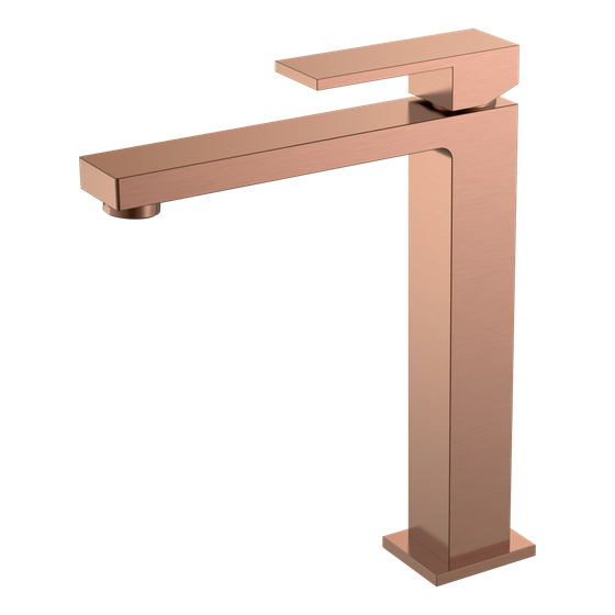Смеситель для умывальника высокий Qubic Copper Brushed