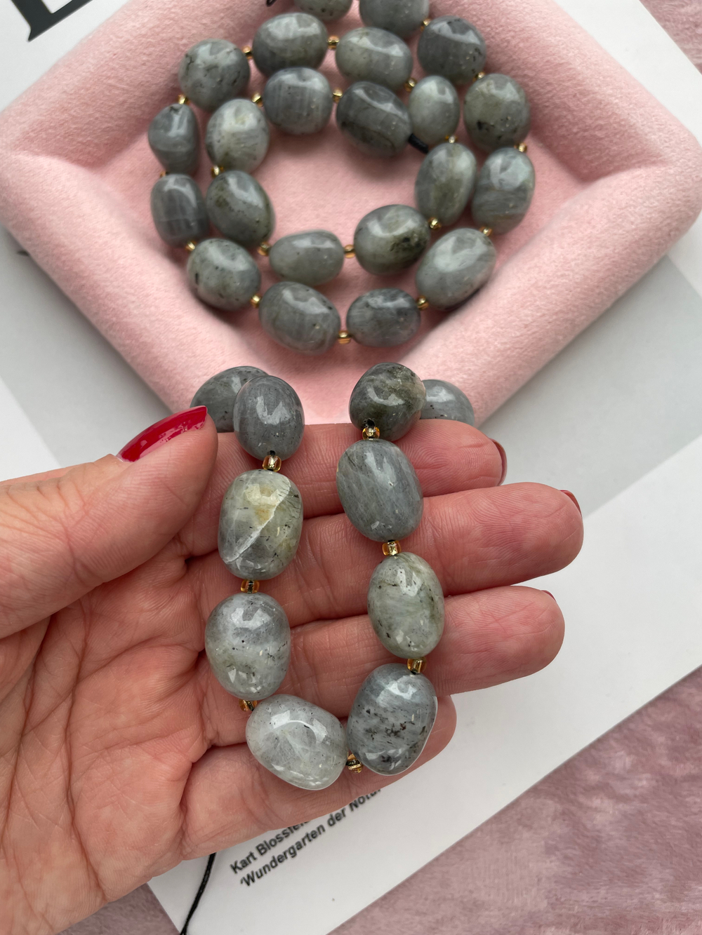 Бусины из лабрадорита 12х17мм, галтовка