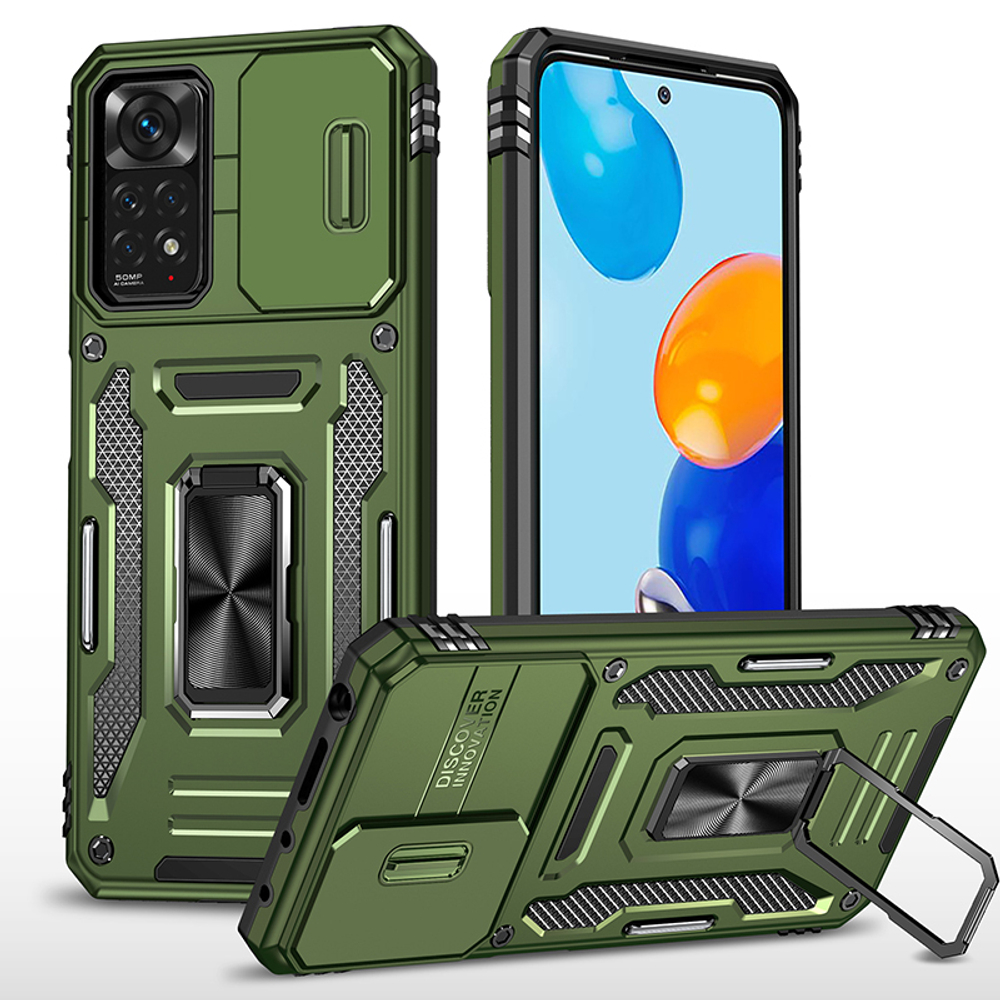 Чехол Safe Case с кольцом и защитой камеры для Xiaomi Redmi Note 11 Pro