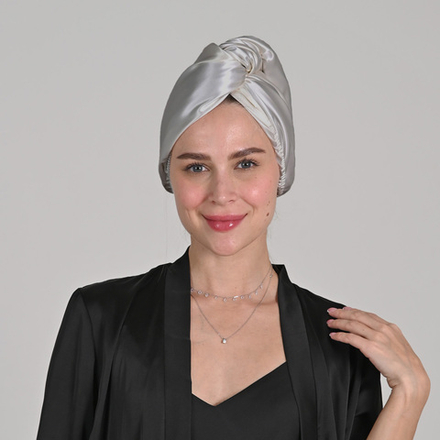 Полотенце-тюрбан СЕРЕБРИСТЫЙ