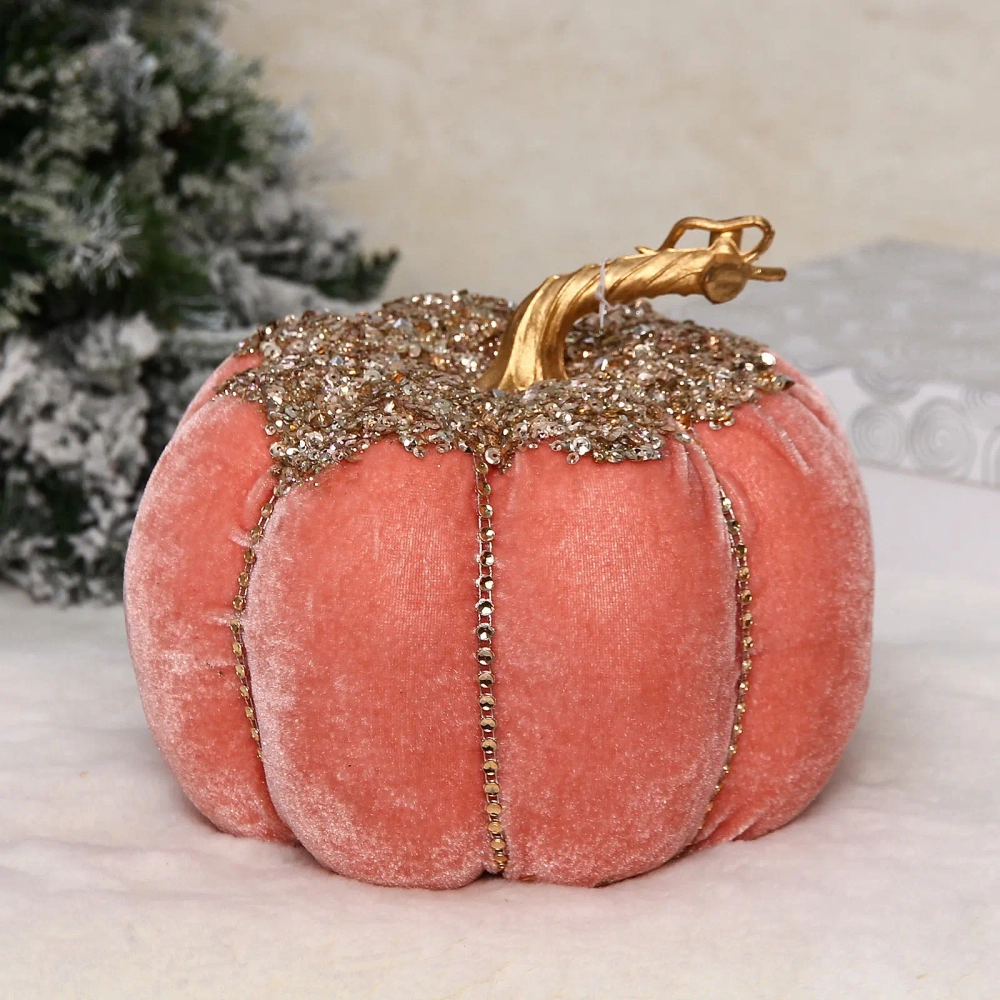 Фигурка новогодняя «Изящная тыква» 20*15 см, Розовый