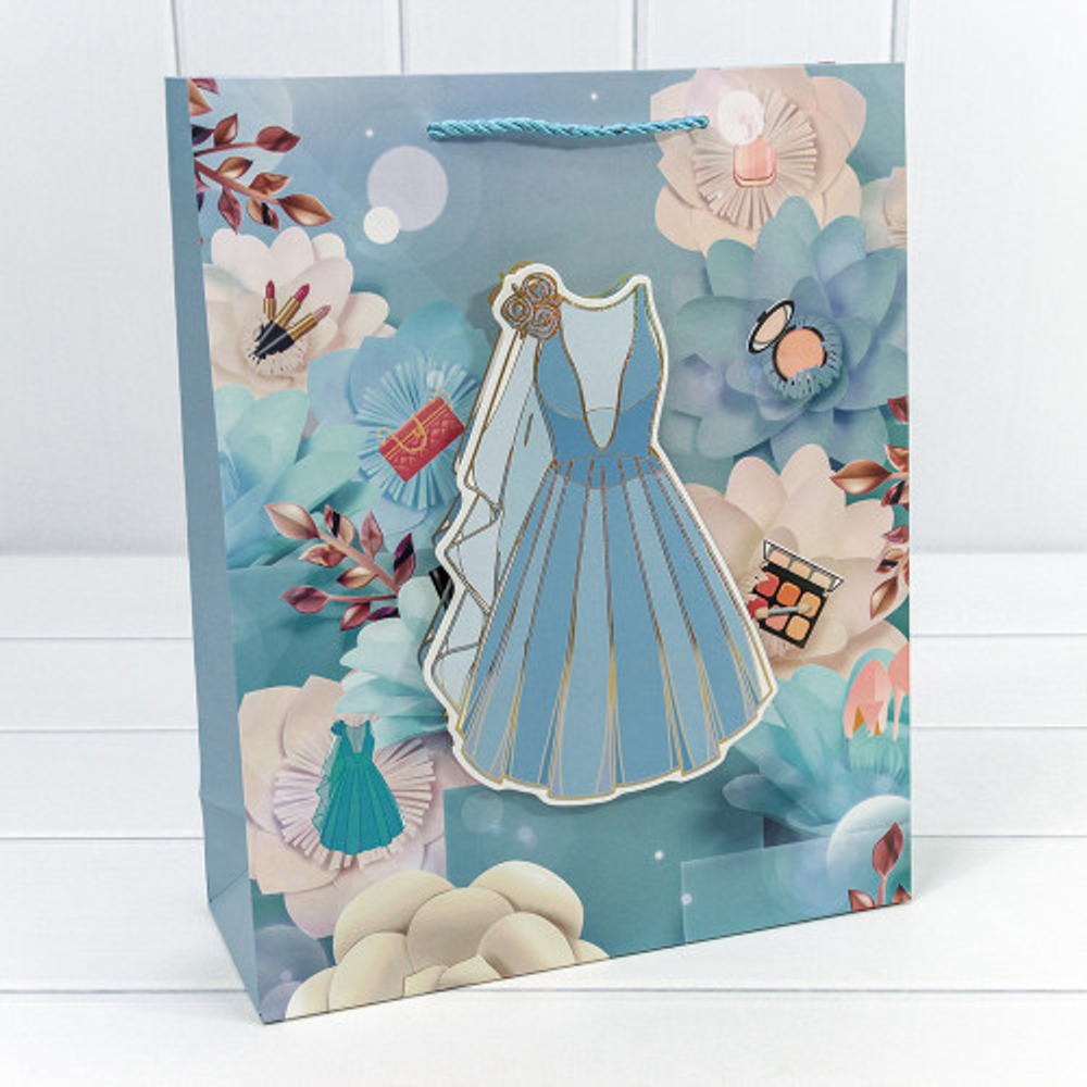 Пакет подарочный 26х32х10см "Детский" с 3D аппликацией (Микс)