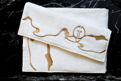 Полотенце махровое 100x150 Garda Decor Мелодия белое 650г/м2