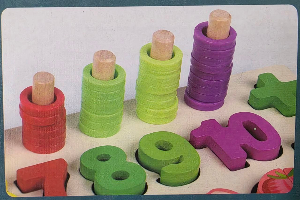 Обучающий сортер Цифры деревянные, развивающая игрушка-вкладыш для детей от 1 года