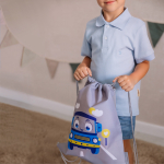 Мешок в садик 33х40, Машинка (серый)