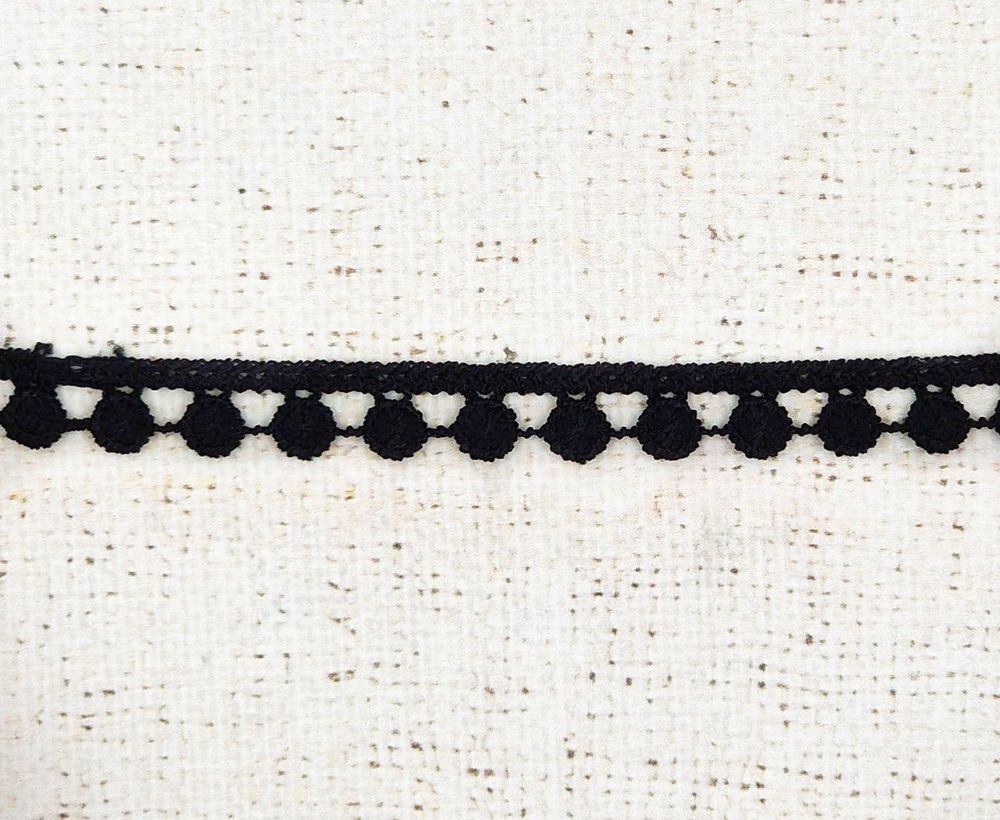 Кружево плетёное, ш. 1,3 см, чёрный