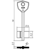 Заготовка сувальдного ключа 10706 SAM1D