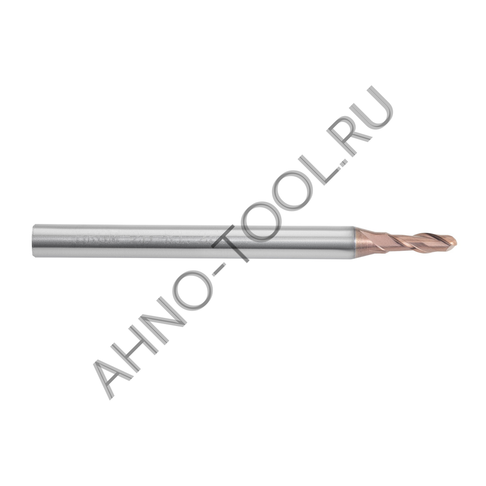 Фреза твердосплавная сферическая  2.5мм (L=50, l=5, хв=4) Z2 35° по стали, нерж., чугуну BRGM-2B-R1.