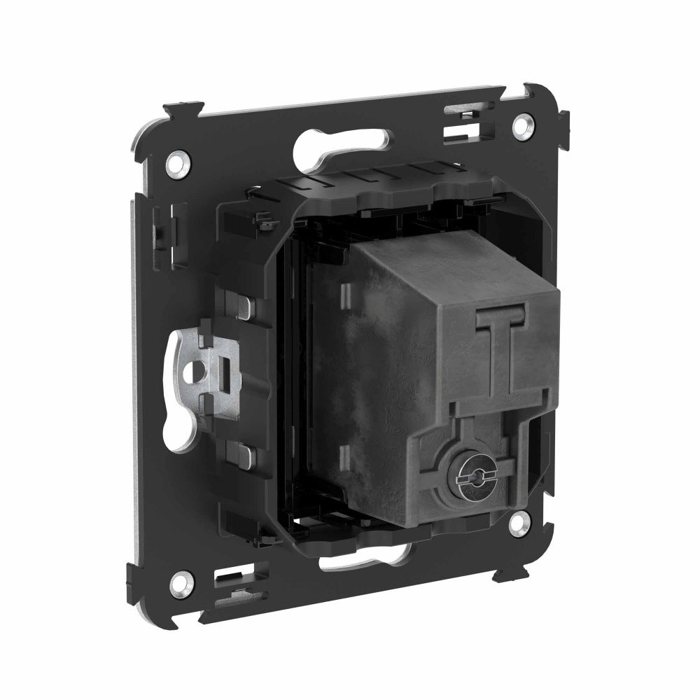 Розетка TV оконечная в стену, "Avanti", "Черный квадрат"