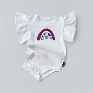 Боди с крылышками с аппликацией ручной работы