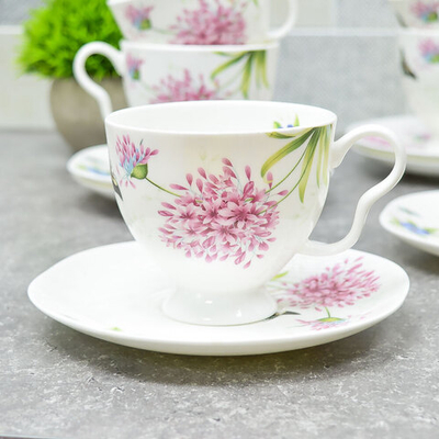 Чайный набор 12 предметов 240мл "Flowers" 205-957, костяной фарфор
