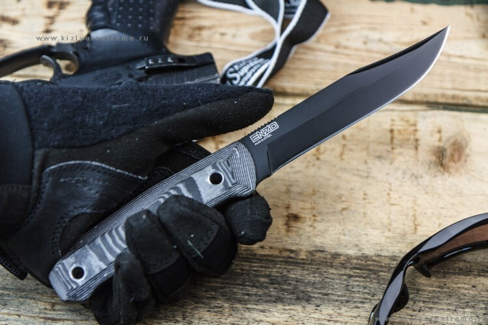 Туристический нож Enzo AUS-8 Black Titanium