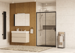 Боковая панель Roca Leon 900х1950мм, черный профиль, стекло прозрачное ZRU9307676