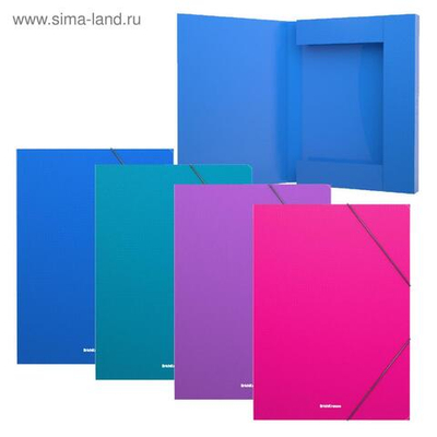 Папка на резинке A4, 600 мкм, ErichKrause Diagonal Vivid, корешок 30 мм, микс