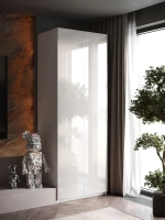 Шкаф Распашной Белый 81х220x52,5 SOHO с полками