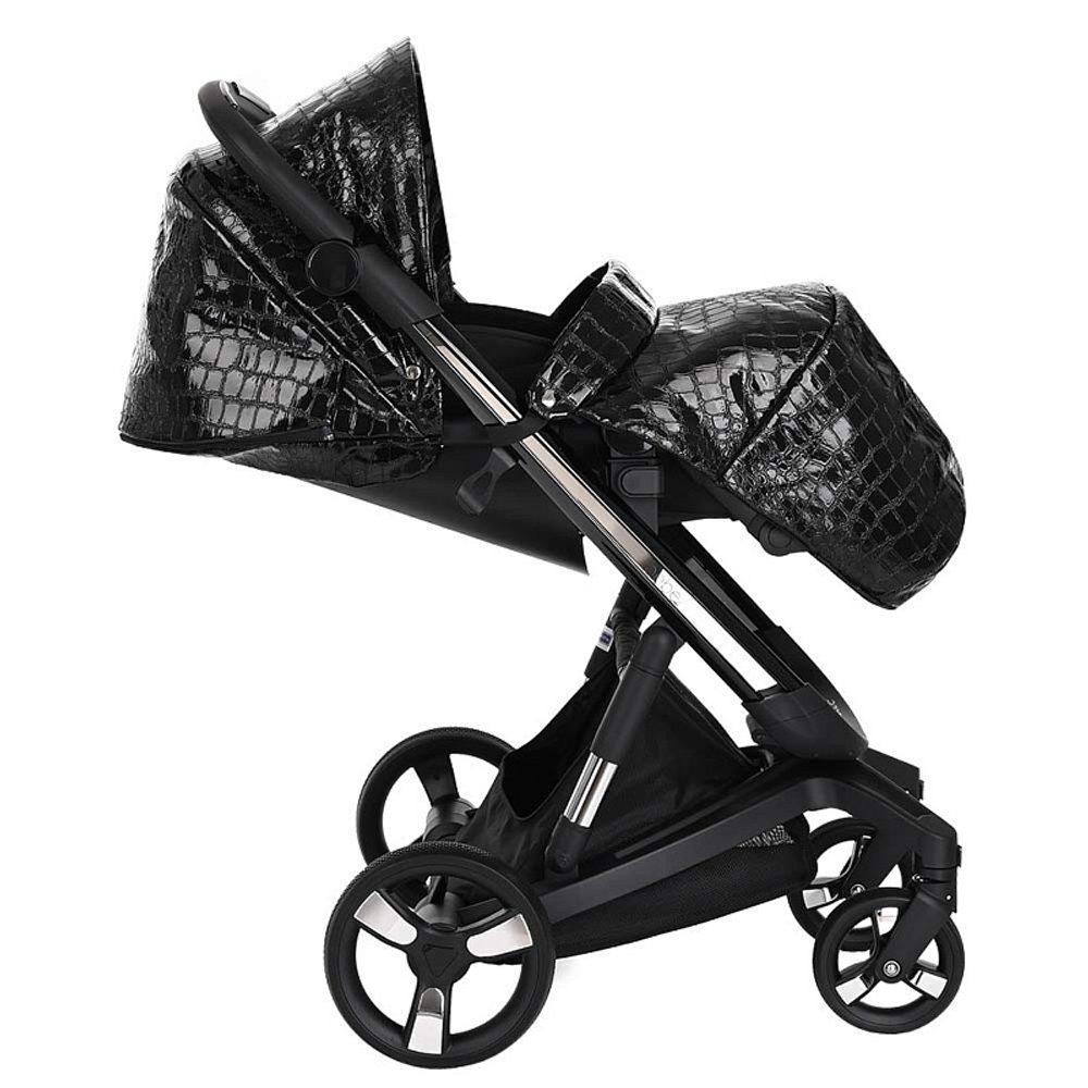 Коляска Ibebe I-Stop Leather 2 в 1 IS 26 Crocodile Black/Black