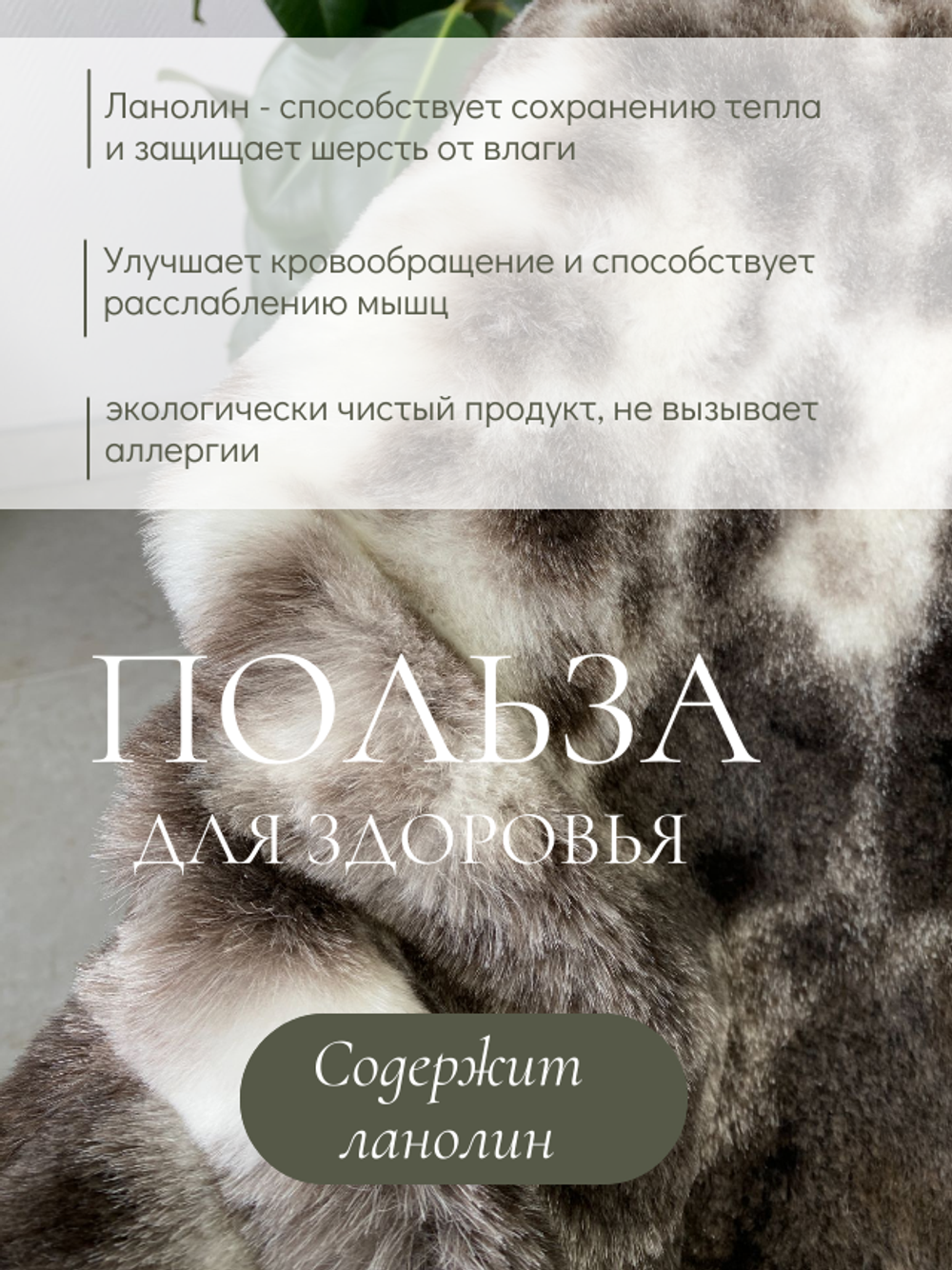 Шкура коврик меховой прикроватный овчина