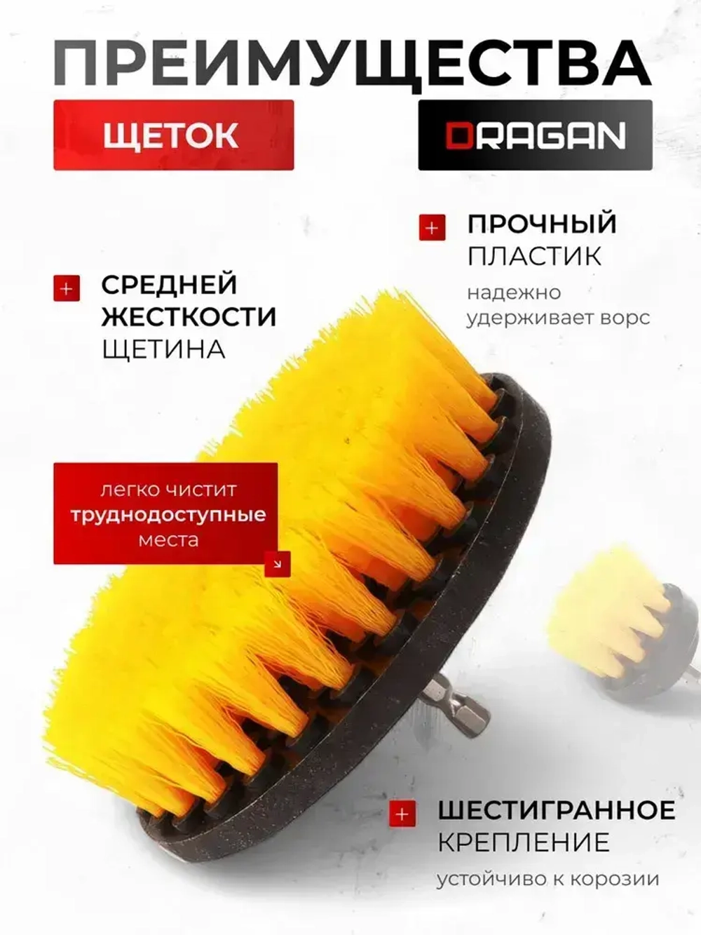 Набор щеток насадок на дрель и шуруповерт / Щетки для шуруповерта для чистки, мойки, полировки