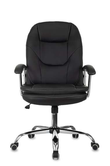 Кресло руководителя Бюрократ CH-868SL черный эко.кожа крестов. металл хром