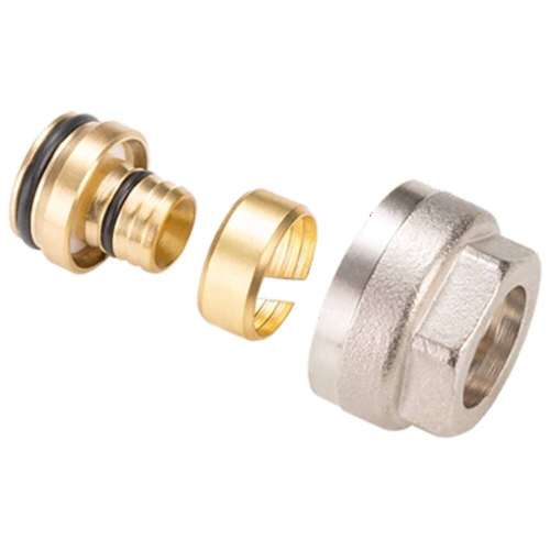 Фитинг обжимной для полиэтиленовой и металполимерной трубы 16х2,0х1/2quot; под евроконус