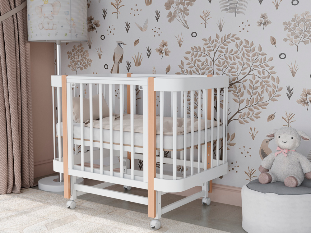 Кровать Incanto Mimi продольный маятник цвет белый/бук