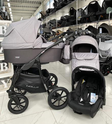 Коляска  BELLA (3 в 1) (RIKO BASIC) 01 серый-графит