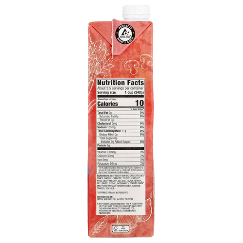 Kettle & Fire, Говяжий бульон, с низким содержанием натрия, 907 г (32 унции)