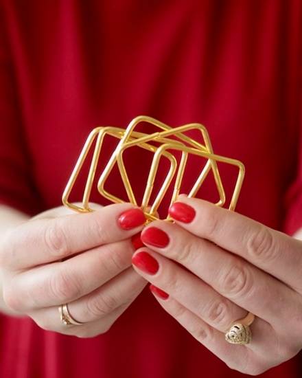 Основы металлические "Квадратики 5 см", цвет золотистый, неразъемные 5 штук /основа для декорирования и ловца снов Квадратик