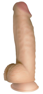 Телесный реалистичный фаллоимитатор на черных трусиках Real Big Strap-On - 34,5 см. (Цвет: телесный с черным)