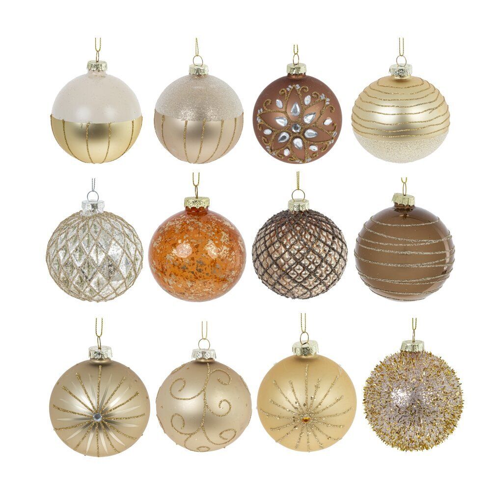 GAEM Набор из 12шт Украшение новогоднее "Шар", D 8 см, L35 W25 H8,5 см