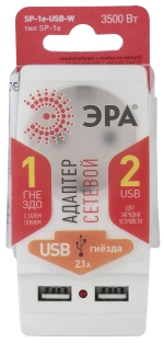 Адаптер ЭРА Polynom SP-1e-USB-B 1 гнездо c заземлением
