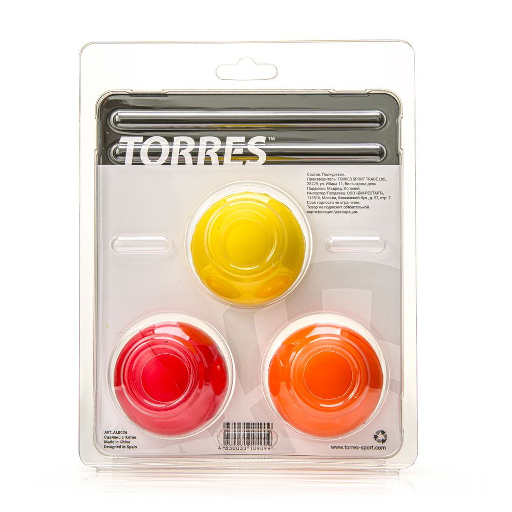 Эспандер кистевой TORRES антистресс, AL0026, 3 мяча диам. 6,5 см, полиуретан, крас, оран, желт