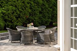 "Эспрессо–150 R" обеденная группа плетеная, цвет графит