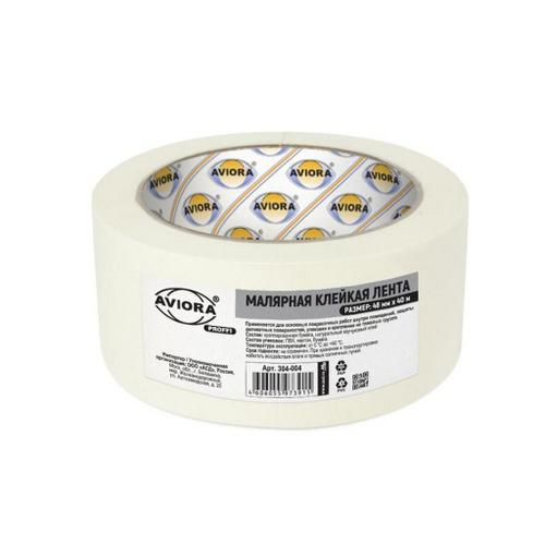 Лента креппированная клейкая бумажная/малярная AVIORA 48мм*40м