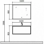 Зеркало Black&White Universe U909.MR1600 160х80 LED, сенсорное