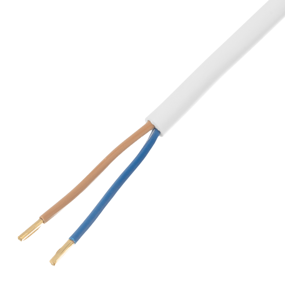 Шнур сетевой Energy Series, ПВС, 1,5 м, 2 x 1 мм, с неразборной вилкой, белый, Denzel