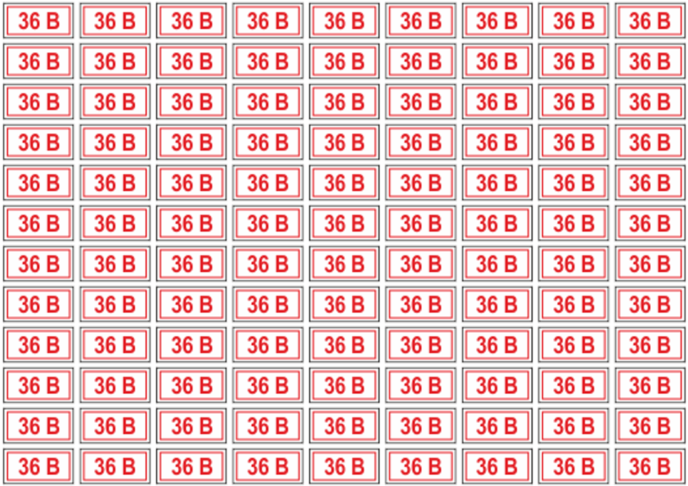 Набор наклеек на розетки "36В", 3х1,5 см.