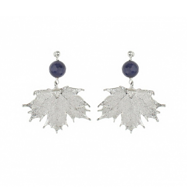 Серьги листья Ester Bijoux Канадский Клён OR904/40-S BW