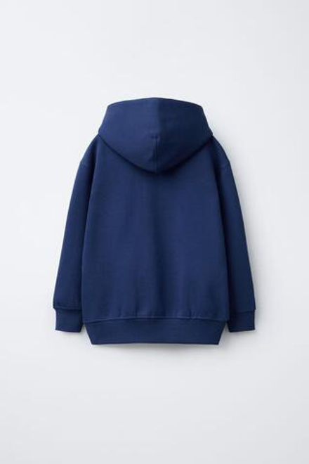 ZARA БАЗОВОЕ ХУДИ С КАПЮШОНОМ, ЯРКО-СИНИЙ