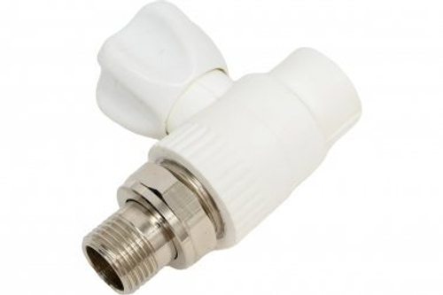 Кран РР д/рад. 20*1/2" прямой белый (Tebo)