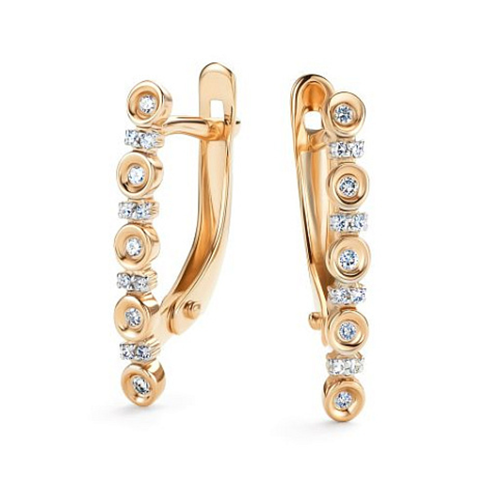 Серьги из красного золота с бриллиантами 26444-100