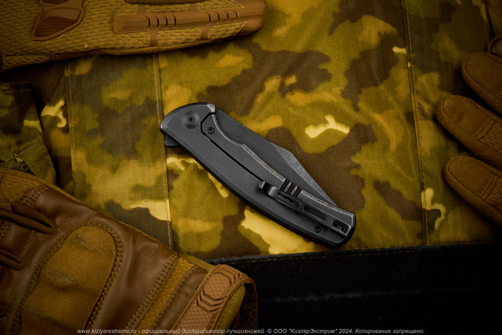 Нож Civivi Sinisys C20039-1 сталь 14C28N Black Stonewashed рукоять Black Coarse G10