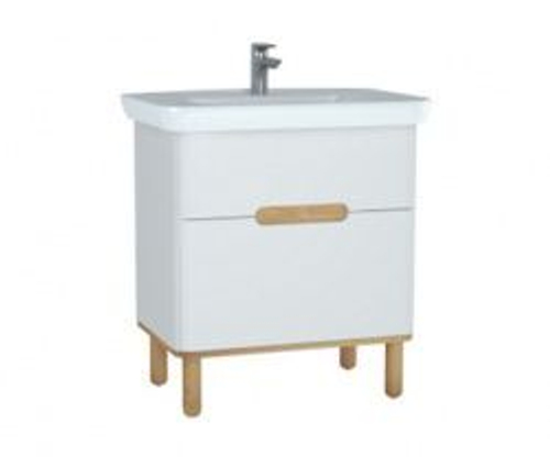 Тумба с раковиной VitrA Sento 80 с 2 ящиками белый матовый
