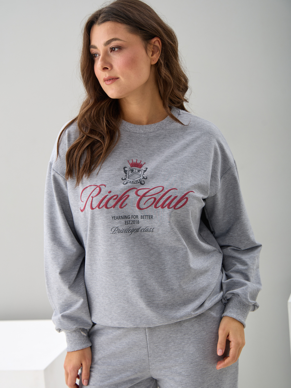 Костюм с брюками КБфл-90М/серый-меланж-п